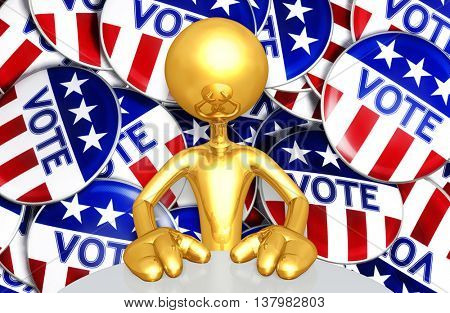 United States Of America U.S. Election Concept 3D Illustration
