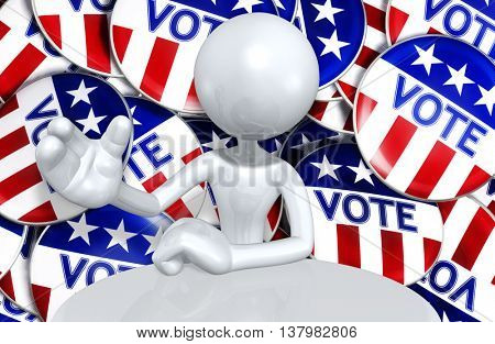 United States Of America U.S. Election Concept 3D Illustration