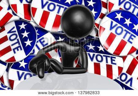 United States Of America U.S. Election Concept 3D Illustration