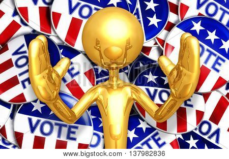 United States Of America U.S. Election Concept 3D Illustration
