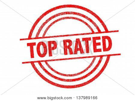 TOP RATED Rubber Stamp over a white background.