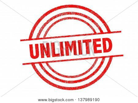UNLIMITED Rubber Stamp over a white background.