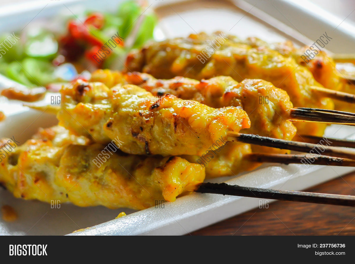 Pork Satay Skewer Image & Photo (Free Trial) Bigstock