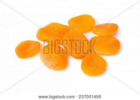 Dried apricots isolated on white background
