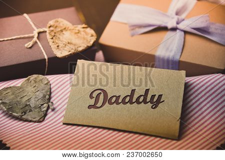 Daddy Letter Happy Fathers Day Present Gift Hipster Vintage Man Table