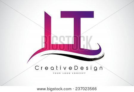Lt L T Letter Logo Design In Black Colors. Creative Modern Letters Vector Icon Logo Illustration.