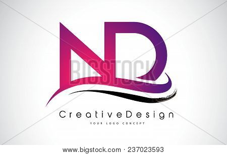 Nd N D Letter Logo Design In Black Colors. Creative Modern Letters Vector Icon Logo Illustration.