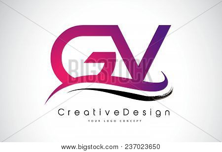 Gv G V Letter Logo Design In Black Colors. Creative Modern Letters Vector Icon Logo Illustration.