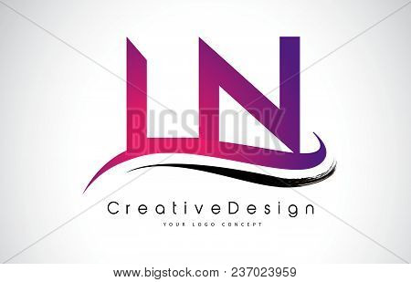 Ln L N Letter Logo Design In Black Colors. Creative Modern Letters Vector Icon Logo Illustration.