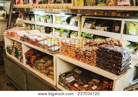 Organic Products And Grains At The Popular Market Called Mercadao Municipal.