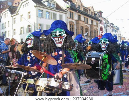 Switzerland. Basel - March 10, 2014. Fastnacht A мeeting Of Spring