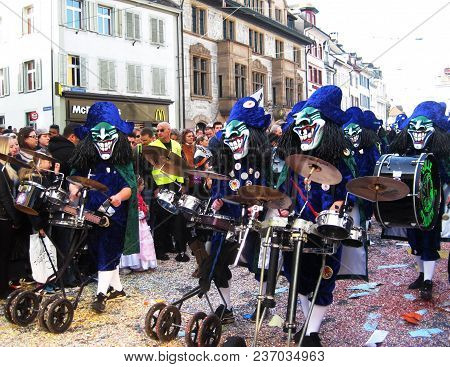 Switzerland. Basel - March 10, 2014. Fastnacht A мeeting Of Spring