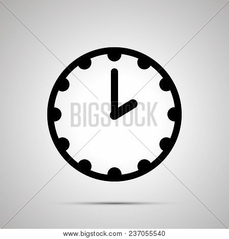 Clock Face Showing 2-00, Simple Black Icon Isolated On White