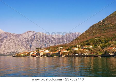 Beautiful Mediterranean Landscape.  Montenegro, View Of  Bay Of Kotor ( Adriatic Sea ) And Seaside V
