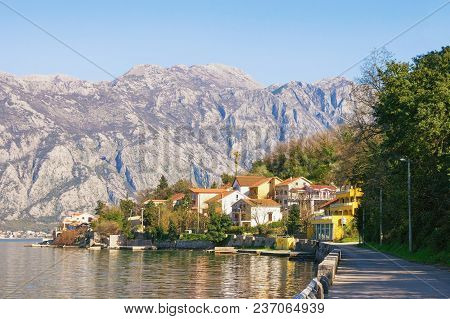 Beautiful Mediterranean Landscape.  Montenegro, View Of  Bay Of Kotor ( Adriatic Sea ) And Seaside V