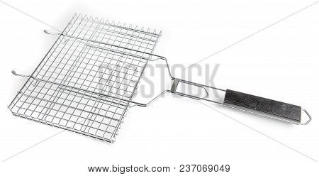 Grate For Grilling With Handle Isolated On White
