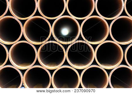 Ack Of Steel Tubes Industrial, Texture Background　　