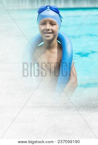 Boy at Swimming pool with transition