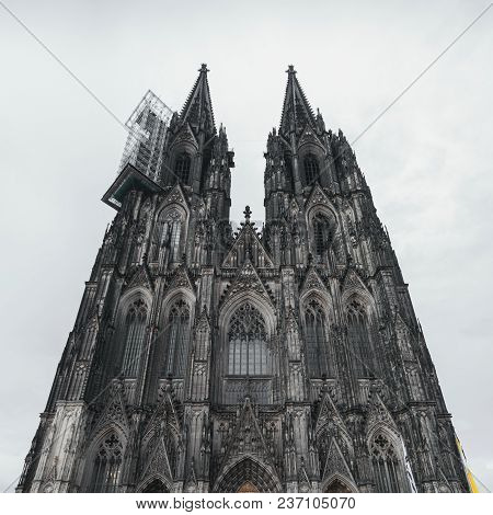 Cologne Cathedral On The West Side And Square Roncalli In Cologne, Germany. The Dom - Roman Catholic