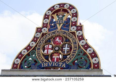 London, United Kingdom - June 22, 2017: Badge Of London Chatham And Dover Railway.it Was A Railway C