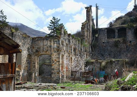 Old Abandoned Stone House In North Ossetia. Alania, Russia