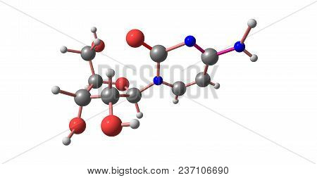 Cytidine Molecular Structure Isolated On White Background