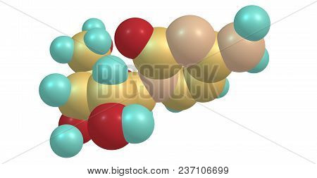 Cytidine Molecular Structure Isolated On White Background