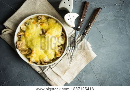 Georgian Mushrooms With Suluguni Cheese