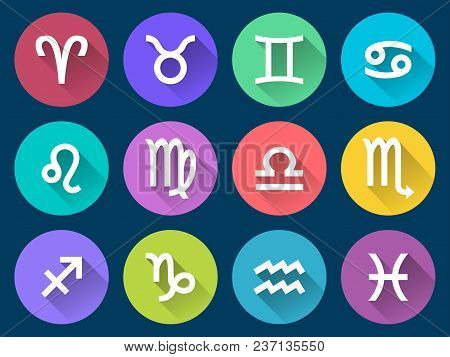 Zodiac Icons In Flat Design