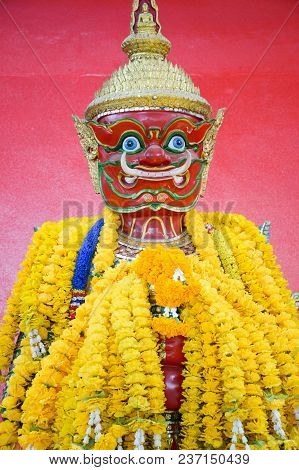 Jambhala Statue Or Vessavana Statue In Saman Temple, Thailand