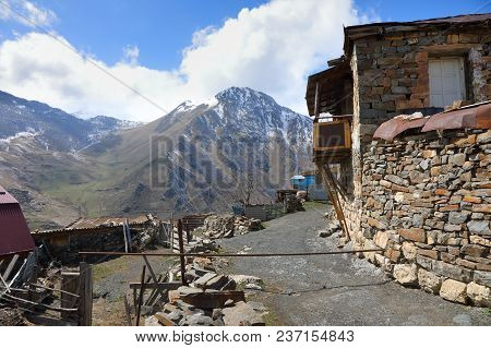 The Mountain Village Kamunta In North Ossetia-alania Republic, Russia