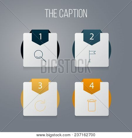 Icon Line Social Set Of Repeat, Search, Trash Bin And Other Vector Objects. Also Includes Arrow, Bin