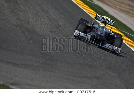 2010 년 2 월 1 일 Spai 체스 테, 발렌시아, 발렌시아, 스페인-2 월 1 일: F1 테스트-니코 로즈버그-