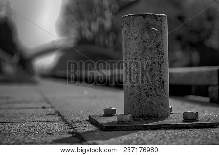 Mooring Bollard For River Boat, Steel Post For Moorings.
