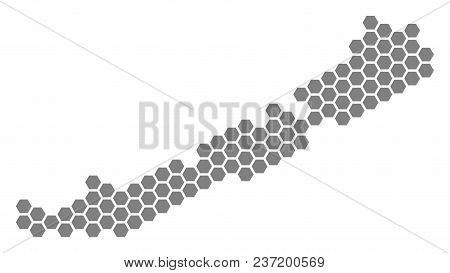 Gray Hexagon Balaton Lake Map. Vector Geographical Map In Grey Color On A White Background. Vector C