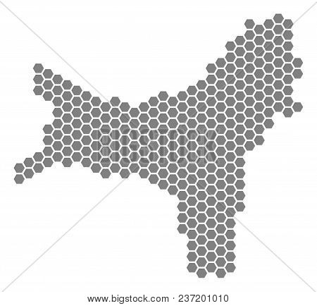 Gray Hexagon Christmas Island Map. Vector Geographic Map In Grey Color On A White Background. Vector