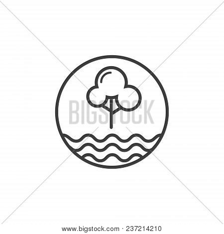 Black And White Hardwood And Water Icon In The Round Frame