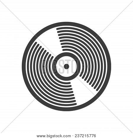 Black And White Linear Vinyl Record Icon