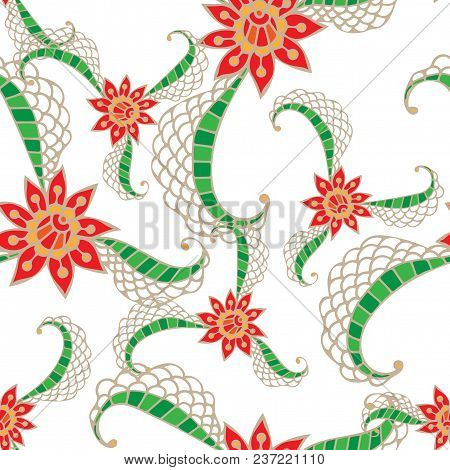Vectorseamless Pattern With Flower Isolated. Element For Design And Greeting Card.