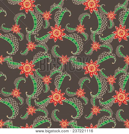 Vectorseamless Pattern With Flower Isolated. Element For Design And Greeting Card.