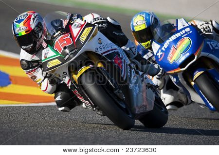 VALENCIA, Spagna - 6 novembre: #15 De Angelis, #40 Sergio Gadea in motogp Grand Prix della Comunitat