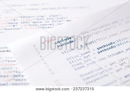 Web Developer Programming Code Printed On A Piece Of Paper