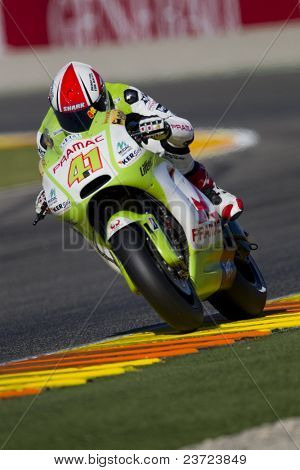 VALENCIA, Spanje - 6 NOVEMBER: Aleix Espargaro in de motogp Grand Prix van de Comunitat Valenciana, Rica