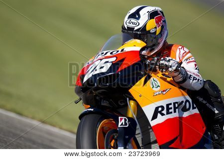 VALENCIA, Espanja - Marraskuu: Dani Pedrosa motogp Grand Prix Comunitat Valenciana Ricardo