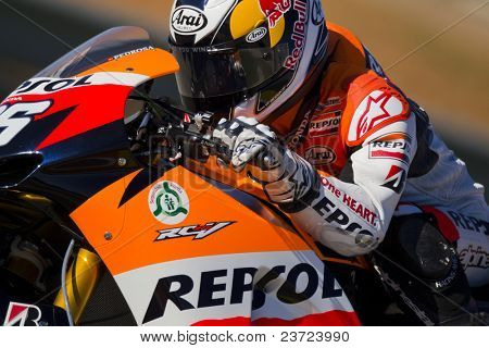VALENCIA, Espanja - Marraskuu: Pedrosa motogp Grand Prix Comunitat Valenciana Ricardo Torm