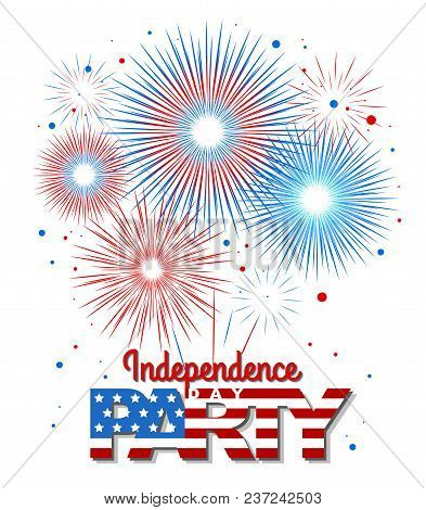 Vector Holiday Firework. Independence Day Of America