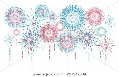 Vector Holiday Firework. Independence Day Of America