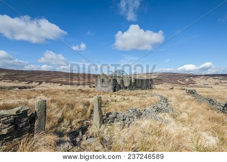 A Derelict Abandoned And Edwardian Farmhouse On The Moorland Of Calderdale In West Yorkshire