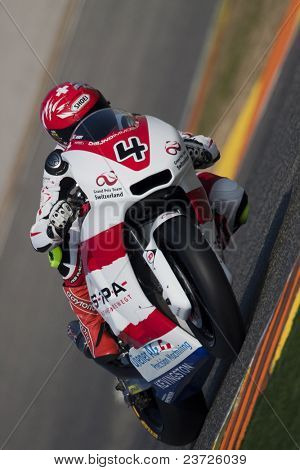 VALENCIA, Spagna - 10 febbraio: Partecipante in Moto2 e 125 prova - Krummenacher - febbraio 