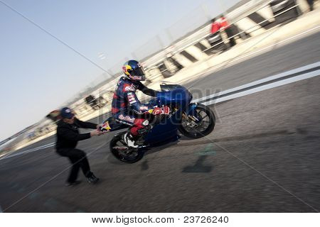 Walencja, Hiszpania - 11 lutego: Uczestnik w Moto2 i 125cc badanie - Jonas Folger - luty 